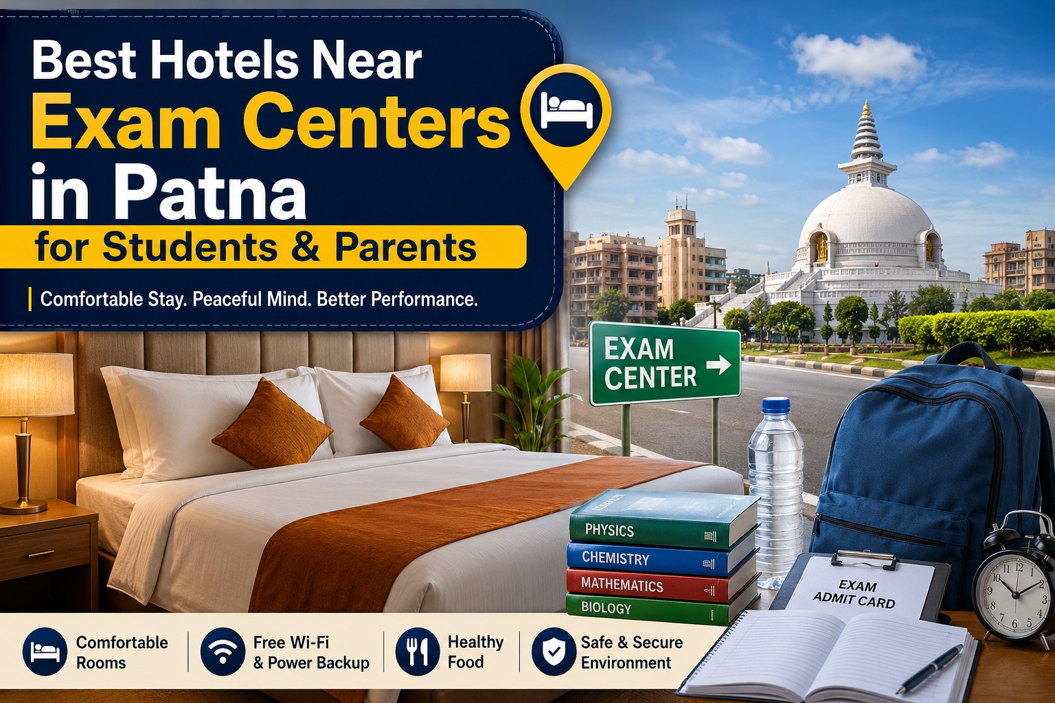 Best Hotels Near Exam Centers in Patna for Students & Parents