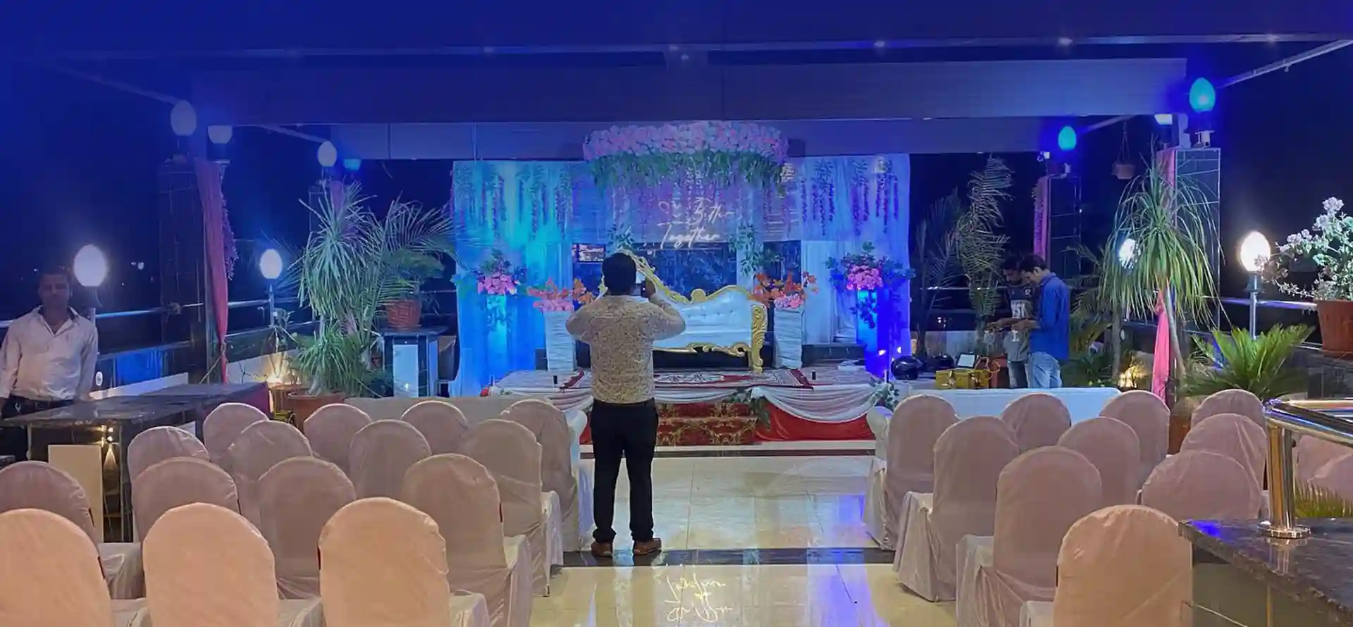 Hotel Bodhi Tree banquet hall interior view on Jamal Road Patna